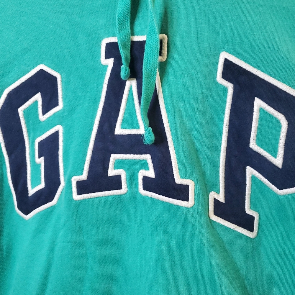 Gap Green y2K Pullover Patch Logo Warm Womens Sweatshirt Casual Medium Fall Wint - Picture 3 of 6